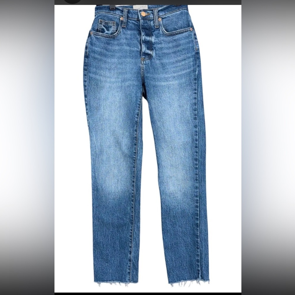 Universal Thread Classic Blue Denim Raw hem Jeans Size 17R NWT - Picture 2 of 10
